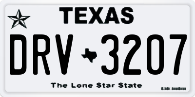 TX license plate DRV3207