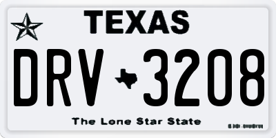 TX license plate DRV3208