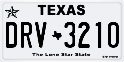 TX license plate DRV3210