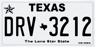 TX license plate DRV3212