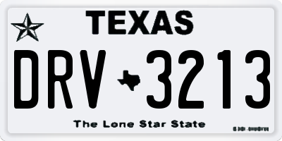 TX license plate DRV3213