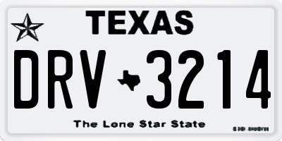 TX license plate DRV3214