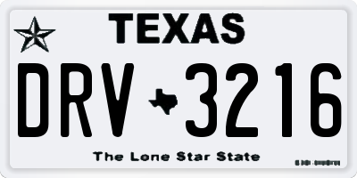 TX license plate DRV3216