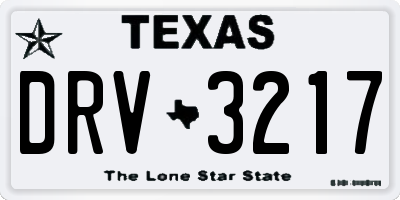 TX license plate DRV3217