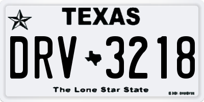 TX license plate DRV3218