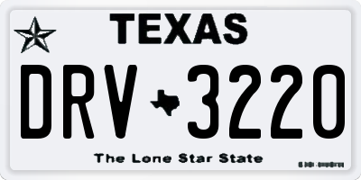 TX license plate DRV3220