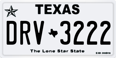 TX license plate DRV3222