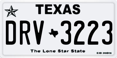 TX license plate DRV3223