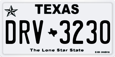 TX license plate DRV3230