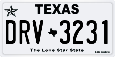 TX license plate DRV3231