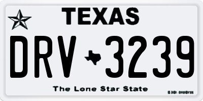 TX license plate DRV3239