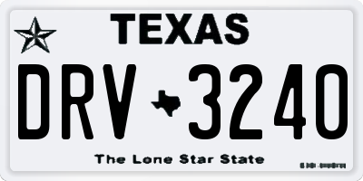 TX license plate DRV3240