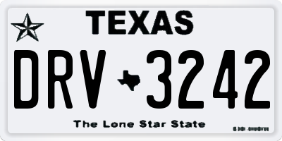 TX license plate DRV3242