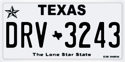 TX license plate DRV3243