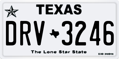 TX license plate DRV3246