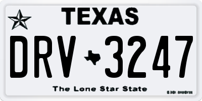 TX license plate DRV3247