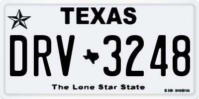 TX license plate DRV3248