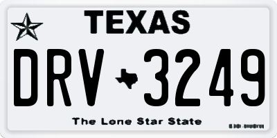 TX license plate DRV3249