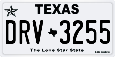 TX license plate DRV3255