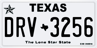 TX license plate DRV3256