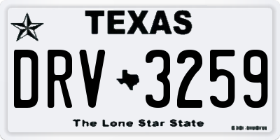 TX license plate DRV3259