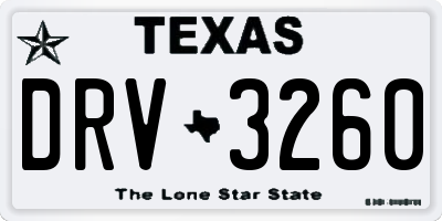 TX license plate DRV3260