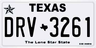 TX license plate DRV3261