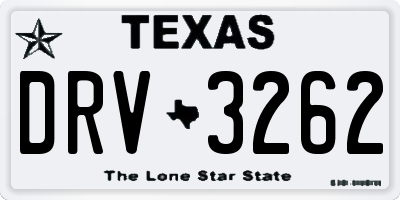 TX license plate DRV3262