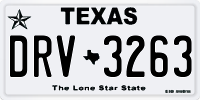 TX license plate DRV3263