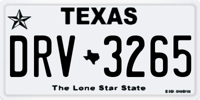 TX license plate DRV3265