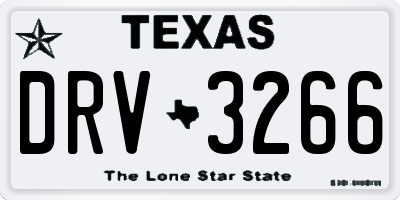 TX license plate DRV3266