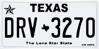 TX license plate DRV3270