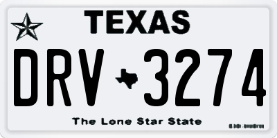 TX license plate DRV3274