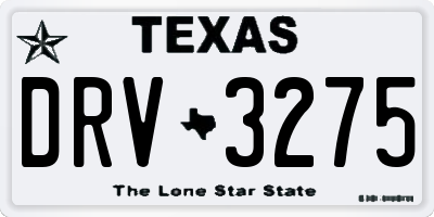 TX license plate DRV3275