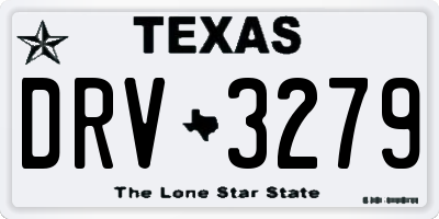 TX license plate DRV3279