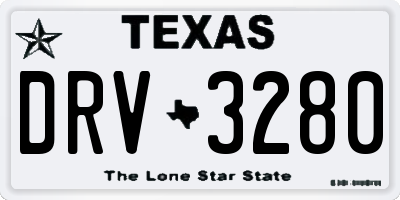 TX license plate DRV3280