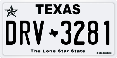 TX license plate DRV3281