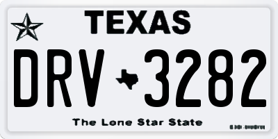 TX license plate DRV3282