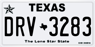 TX license plate DRV3283