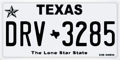 TX license plate DRV3285