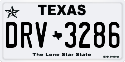 TX license plate DRV3286