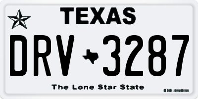 TX license plate DRV3287