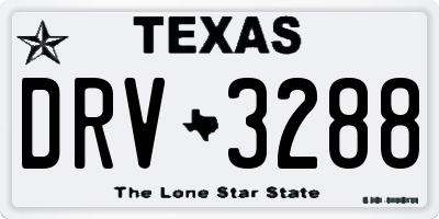 TX license plate DRV3288