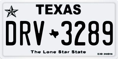 TX license plate DRV3289