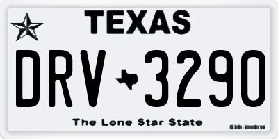 TX license plate DRV3290