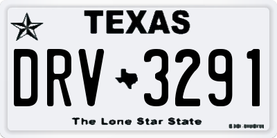 TX license plate DRV3291