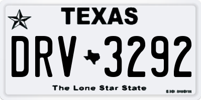 TX license plate DRV3292