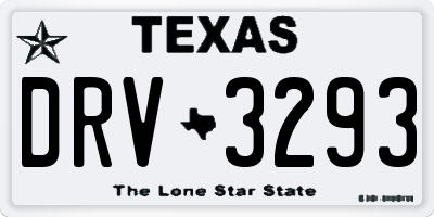 TX license plate DRV3293