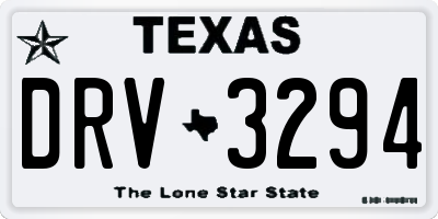 TX license plate DRV3294