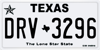 TX license plate DRV3296